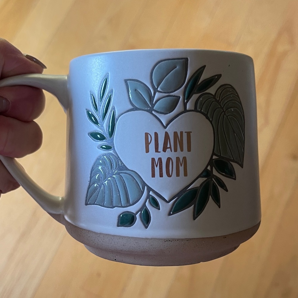 Plant Mom Ceramic Mug - White and Green